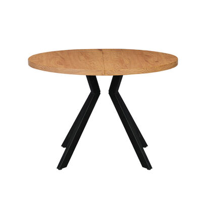 Scandinavische moderne uitschuifbare eettafel, opvouwbaar blad, houten eetkamermeubilair, minimalistische massief houten opvouwbare eettafelset