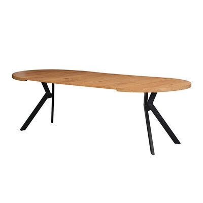 Scandinavische moderne uitschuifbare eettafel, opvouwbaar blad, houten eetkamermeubilair, minimalistische massief houten opvouwbare eettafelset