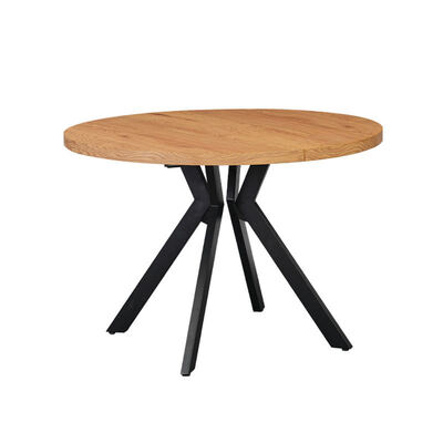 Scandinavische moderne uitschuifbare eettafel, opvouwbaar blad, houten eetkamermeubilair, minimalistische massief houten opvouwbare eettafelset