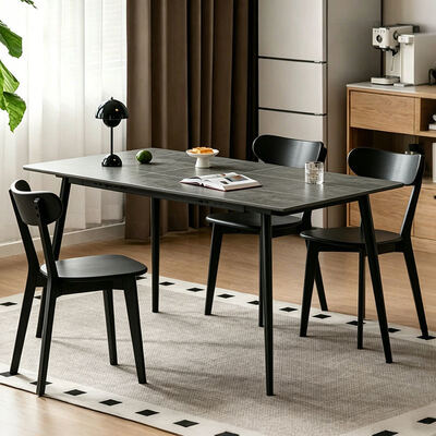 Nordic Modern Extendable Dining Table Foldable Top Wooden Dining Room Furniture Minimalist Solid Wood Folding Dining Table Set