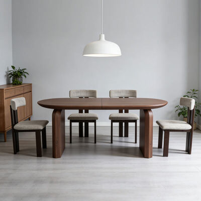 Moderne houten opvouwbare uitbreidbare eettafel Eetkamermeubilair Noorder Huisrestaurant Luxe uitbreidbare eettafel set
