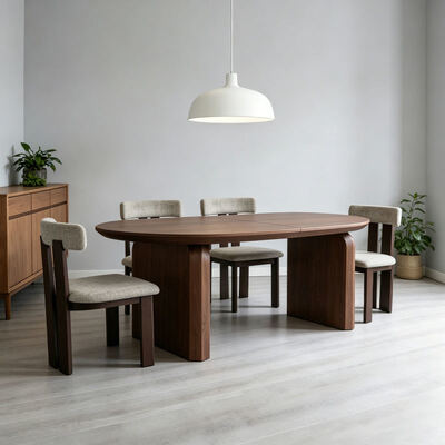 Moderne houten opvouwbare uitbreidbare eettafel Eetkamermeubilair Noorder Huisrestaurant Luxe uitbreidbare eettafel set