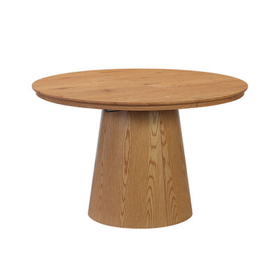 Minimalistische ronde uitschuifbare eettafel Houten eetkamermeubilair Opvouwbaar ruimtebesparend huis Moderne opvouwbare eettafel