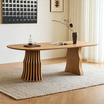 Groothandel moderne houten uitschuifbare eettafel Opklapbare eetkamermeubels Eenvoudige ronde verstelbare uitbreidbare eettafel