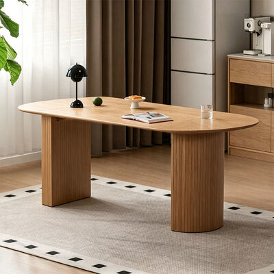 Groothandel moderne houten uitschuifbare eettafel Opklapbare eetkamermeubels Eenvoudige ronde verstelbare uitbreidbare eettafel
