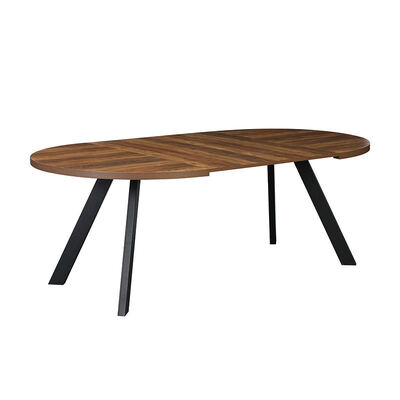 Groothandel moderne houten uitschuifbare eettafel Opklapbare eetkamermeubels Eenvoudige ronde verstelbare uitbreidbare eettafel