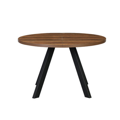 Groothandel moderne houten uitschuifbare eettafel Opklapbare eetkamermeubels Eenvoudige ronde verstelbare uitbreidbare eettafel