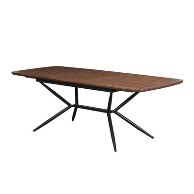 Groothandel minimalistische rechthoekige eettafel Eetkamermeubilair Metalen frame Keukentafel Live Edge houten moderne eettafel