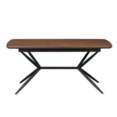 Groothandel minimalistische rechthoekige eettafel Eetkamermeubilair Metalen frame Keukentafel Live Edge houten moderne eettafel