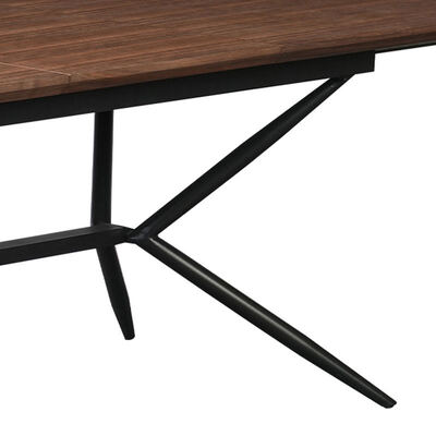 Groothandel minimalistische rechthoekige eettafel Eetkamermeubilair Metalen frame Keukentafel Live Edge houten moderne eettafel