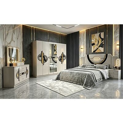 China Groothandel Goedkope Turkse Slaapkamer Meubelset Houten Frame Luxe Kingsize Bed Dubbel Volledig Modern Luxe Slaapkamer Sets