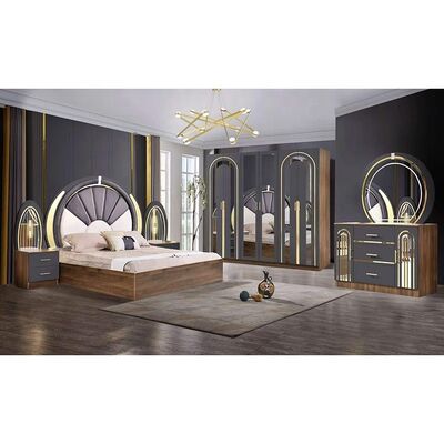 Slaapkamer in Turkse stijl Luxe king size Bed Home Master Room Houten frame Contemporary Complete Modern Bedroom Meubels Set