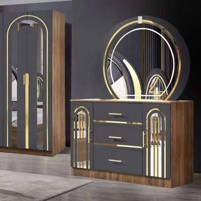 Slaapkamer in Turkse stijl Luxe king size Bed Home Master Room Houten frame Contemporary Complete Modern Bedroom Meubels Set