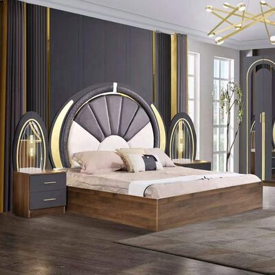 Slaapkamer in Turkse stijl Luxe king size Bed Home Master Room Houten frame Contemporary Complete Modern Bedroom Meubels Set