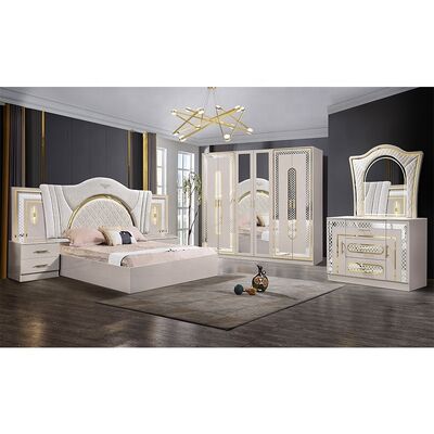 Compleet Slaapkamer Meubelset Kingsize Bed Slaapkamer Suite Houten Frame Moderne Luxe Slaapkamer Meubelset