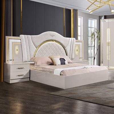 Compleet Slaapkamer Meubelset Kingsize Bed Slaapkamer Suite Houten Frame Moderne Luxe Slaapkamer Meubelset