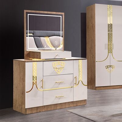 Slaapkamer Set Met Kledingkast En Kaptafel Turkse Meubels Luxe Kingsize Bed Houten Moderne Slaapkamer Meubelset