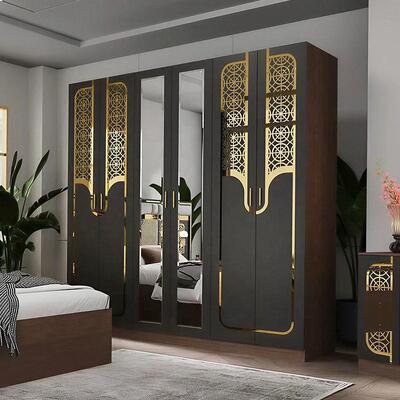 Groothandel Turkse moderne slaapkamermeubels Set Compleet 5 stukken King Size Bedroom Houten frame Home Meubels Bedroom Sets