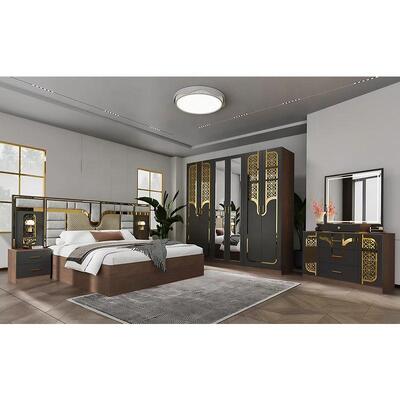 Groothandel Turkse moderne slaapkamermeubels Set Compleet 5 stukken King Size Bedroom Houten frame Home Meubels Bedroom Sets