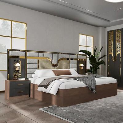Groothandel Turkse moderne slaapkamermeubels Set Compleet 5 stukken King Size Bedroom Houten frame Home Meubels Bedroom Sets