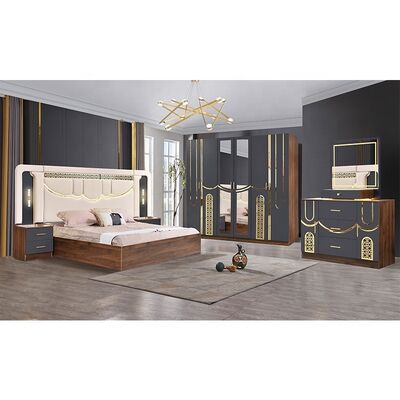 2026 Turkse Stijl Luxe Slaapkamer Set King Size Bed Suite Master Kamer Houten Frame Goedkope Groothandel Moderne Slaapkamer Meubelset