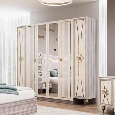 Luxe Kingsize Moderne Slaapkamer Meubelset Luxe Verlicht Hoofdeinde Dubbel Bed Set Houten Frame Volledige Turkse Woonmeesterslaapkamer Set