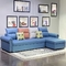 1.9m Blauwe Sectionele Functionele Sofa Bed With Chaise Fabric Dekking