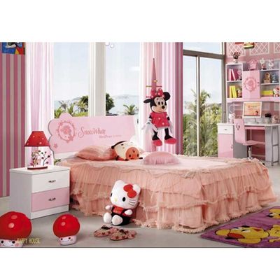 Van de Slaapkamerreeksen van Cabrini de Roze Witte Kinderen Prinses Kids Furniture 5pcs