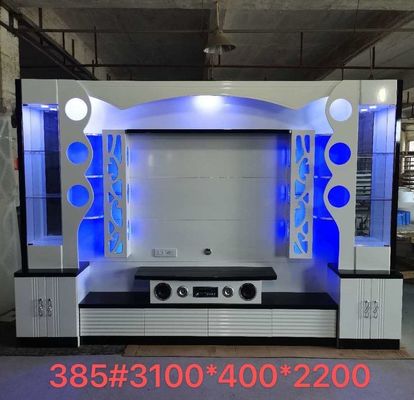 Wandgemonteerde pop-up tv-meubel zwarte kast verborgen pop-up tv-kast