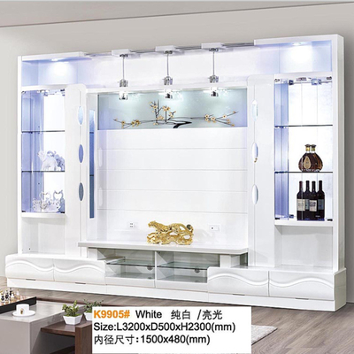 Woonkamer Moderne tv-standaards Bunnings Deuren Bifold Boekenplank MDF Board Franse tv-kast