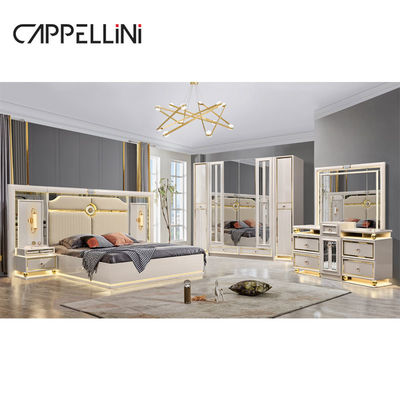 Luxe houten frame king size lederen slaapkamer sets dubbele huis koningin hout modern full bedroom meubels set