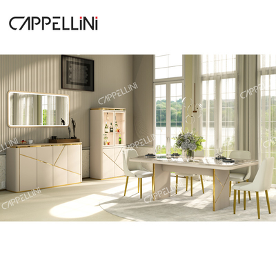 Modern ontwerp Eettafel 4 stoelen Set 6 zitplaatsen Huismeubelen Woonkamer Luxe Marmeren lei boven Eettafel Set