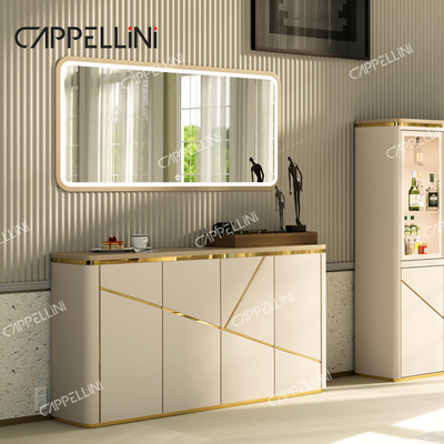 Luxe moderne houten bergingsruimte Woonkamer kasten Huismeubelen Eetbuffet Houten zijkas met spiegel