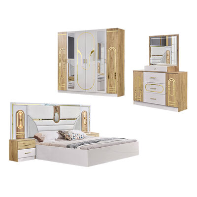 Foshan Groothandel King Size Bedroom Sets Meubelen Hout Dubbelbed Moderne Luxe Houten Frame Volledige Home Bedroom Meubels Set