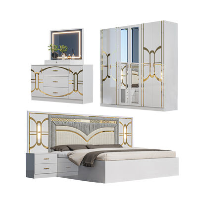 Chambre a Coucher Compleet Modern Bedroom Sets King Size Bedroom Dubbele Houten Frame Home Full Luxe Bedroom Meubels Set