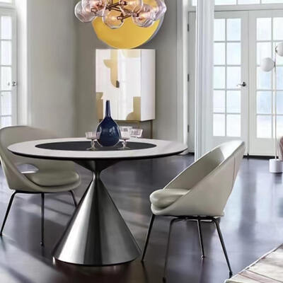 Modern design Restaurant Metalen basis Goud Eettafel 4 6 zitplaatsen Stoel Set Huis Meubelen Eetkamer Luxe Eettafel