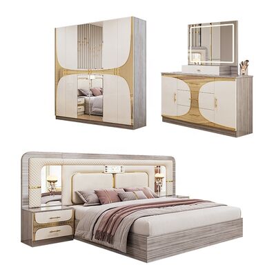 Foshan Groothandel Goedkoop Turkse slaapkamer sets king Size Bed Frame Luxe Home Room Suite Houten moderne slaapkamer meubels set